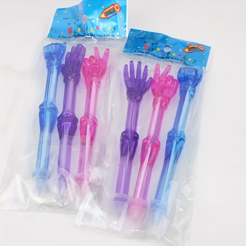 3pcs, Colorful Plastic Finger Bones Ball-point Pen Creative New And Unique Stationery Supplies