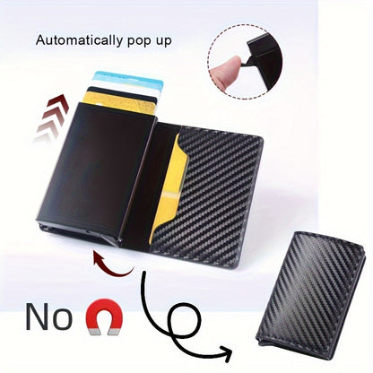 Men's Minimalist Multi-Functional Anti-RFID Blocking Card Holder With 6 Card Slots