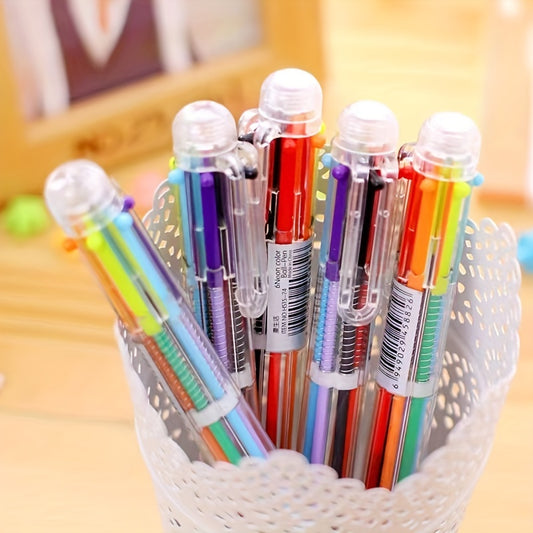 6-color Ballpoint Pen Color Push Neutral Pen Graffiti Marker Pen Bullet Head 0.5m