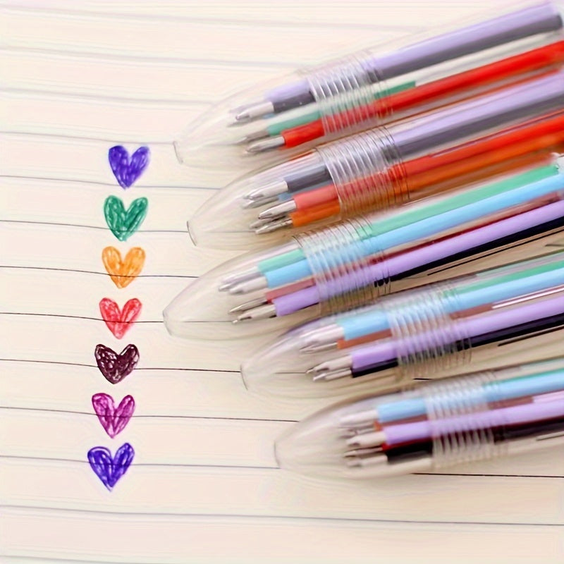 6-color Ballpoint Pen Color Push Neutral Pen Graffiti Marker Pen Bullet Head 0.5m