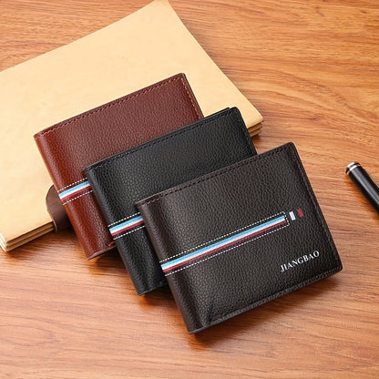 PU Leather Wallet, Men's Horizontal Short Purse, Multi-card Card Holder