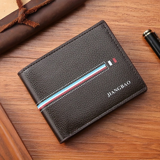 PU Leather Wallet, Men's Horizontal Short Purse, Multi-card Card Holder