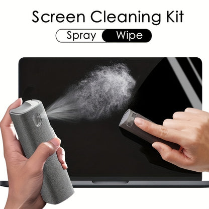 2in1 Microfiber Screen Cleaner Spray Bottle Set For Mobile Phone Computer Microfiber Cloth