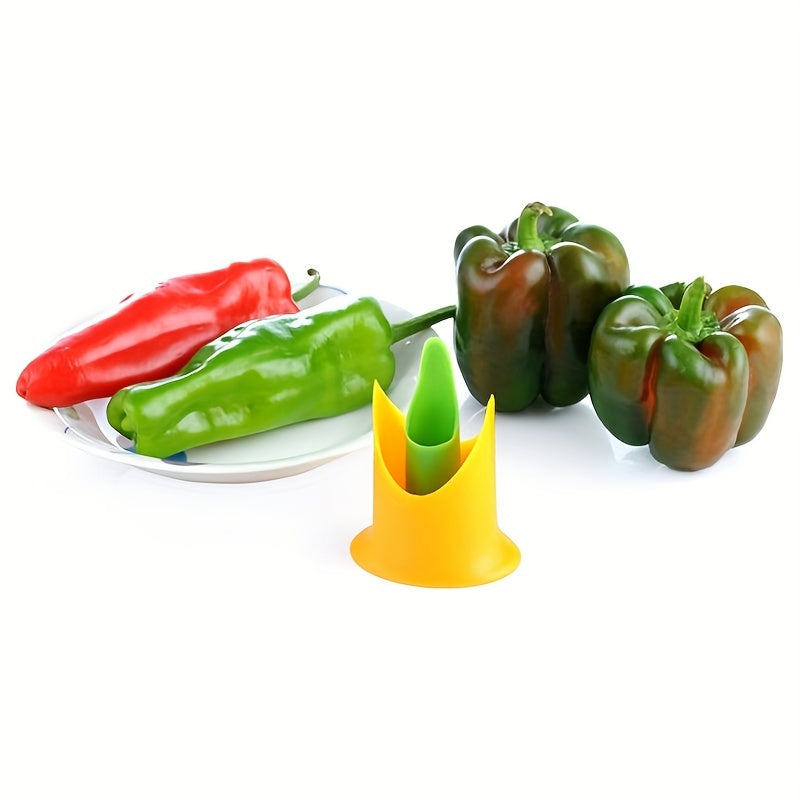 2pcs, Pepper Corer, Pepper Seed Remover, Plastic Chili Corer Remover