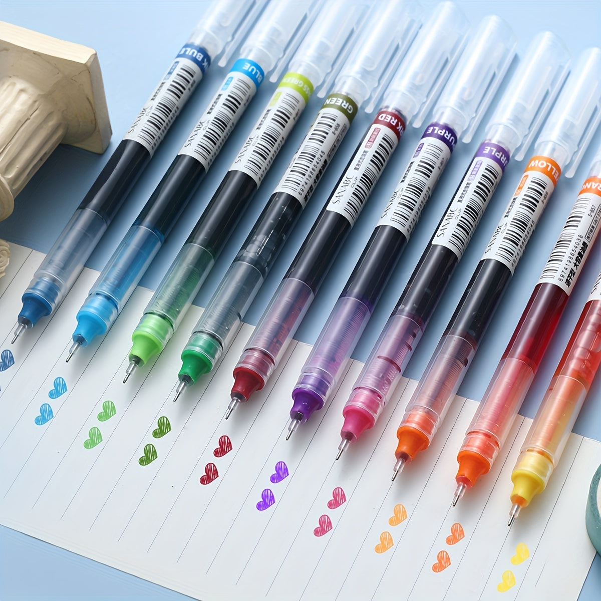Multicolor Hardcover Straight Liquid Roller Pen Neutral Pen