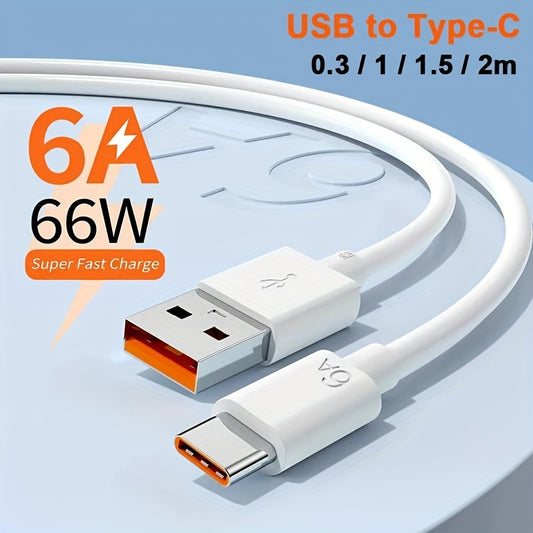 6A 66W Type C USB Cable Fast Charging Cable