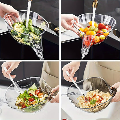 Multifunctional Drain Basket - Fruit Cleaning Bowl With Strainer Container, Kitchen Sink Basket