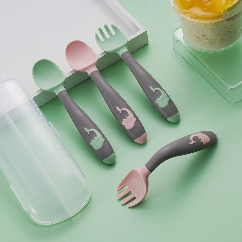 2-Piece Toddler Utensils Set - Perfect for Feeding & Training - 360° Bendable Spoon & Fork!