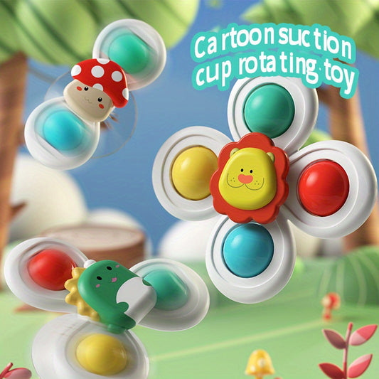 Baby Children's Cartoon Suction Cup Rotating Music Educational Rattle Rotating Gyro Toys