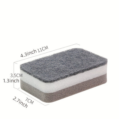 5pcs Double-sided Cleaning Sponges Household Scouring Pad Kit Cleaning Sponge