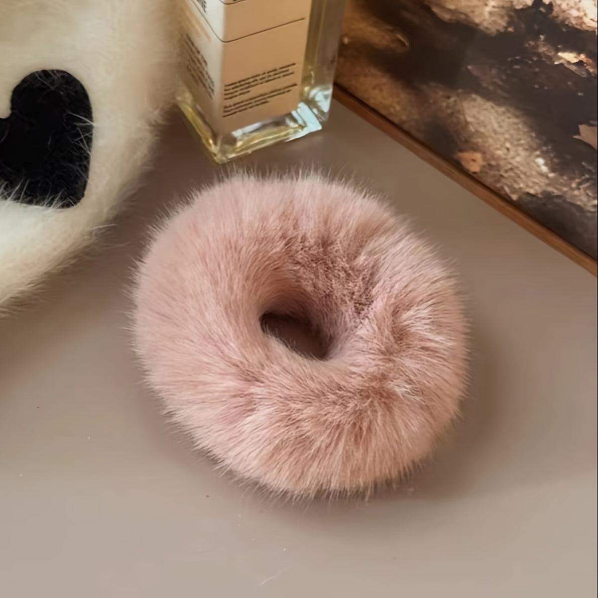 Faux Fur Hair Scrunchies Fur Hair Ties Fuzzy Fur Hair Band Rope Wristband Hair Ring