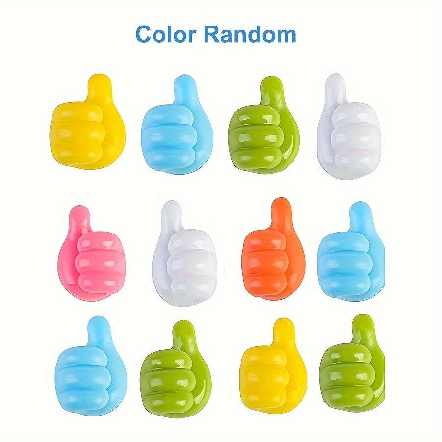 10 Pcs PVC Thumb Wall Hooks Funny Cord Holders For Cables