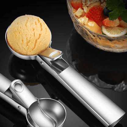1pc, Ice Cream Spoon, Premium Ice Cream Scoop With Trigger, Stainless Steel Ice Cream Scooper
