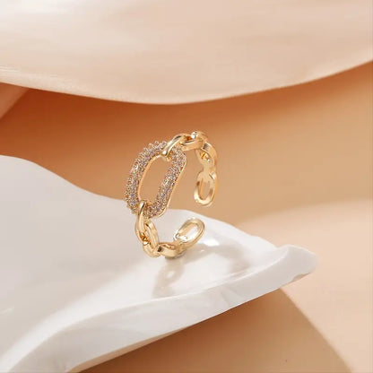 Fashion Chain Hoop Zirconia Ring