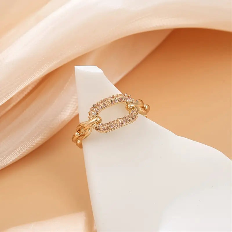 Fashion Chain Hoop Zirconia Ring