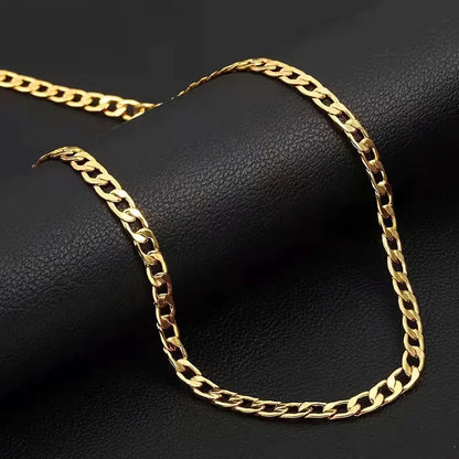 16 Inch Hip Hop Style Stainless Steel Link Chain Necklace Luxury Neck Jewelry Decoration Daily Wear