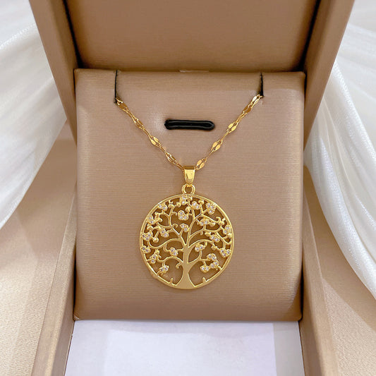 Ring Celtic Love Tree Of Life Pendant Necklace [Copper Micro-inlaid Zircon]