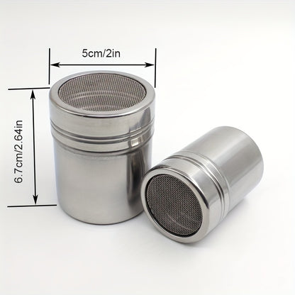 1pc, Stainless Steel Powder Sugar Shaker Duster With Lid