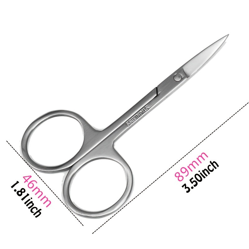 Stainless Steel Eyebrow Scissors Facial Hair Small Grooming Scissors - Eyebrow, Nose Hair & Beard Trimming Scissors For Men And Women