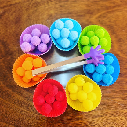 1 Set Children Clip Plush Ball Color Sorting Toy, Kids' Fine Motor Skills Training