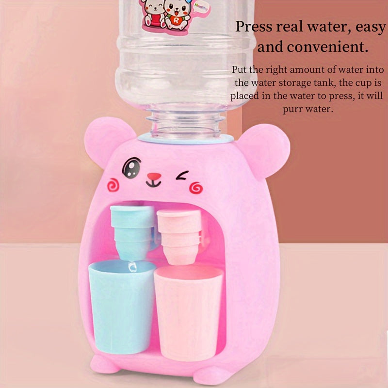 Pretend Play Water Dispenser, Double Water Outlet Press Water Dispenser,