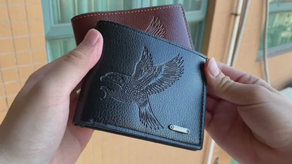Men's PU Leather Eagle Pattern Short Wallet