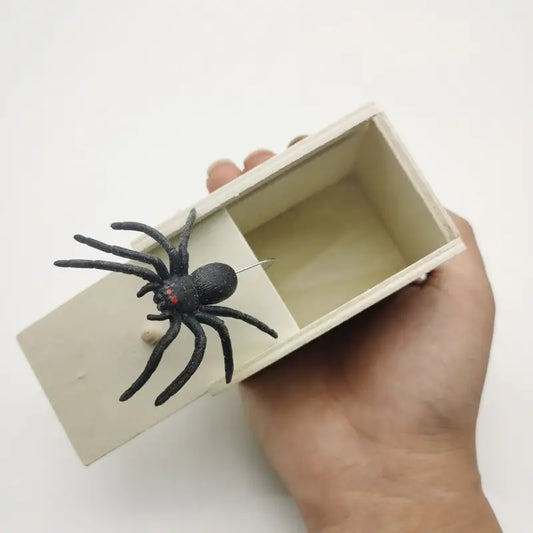 Fun Wooden Trick Toy Spider Joke Box