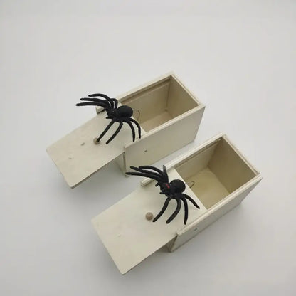 Fun Wooden Trick Toy Spider Joke Box