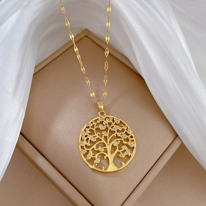 Ring Celtic Love Tree Of Life Pendant Necklace [Copper Micro-inlaid Zircon]