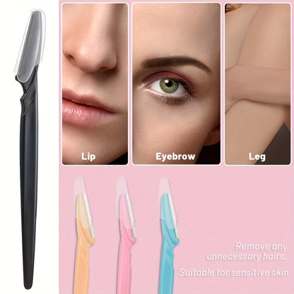 3 PCS Eyebrow Razor And Face Razor For Women And Men, Eyebrow Hair Trimmer And Shaver With Protective Cover