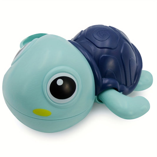 1pc, Blue Tortoise Clockwork Toy, Plastic Tortoise Toy, Baby Bath Toy
