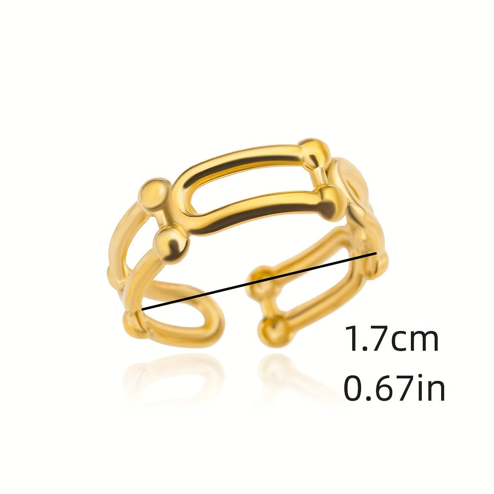 Normcore U To U Cuff Ring 18k Plated Stainless Steel Suitable For Daily Work