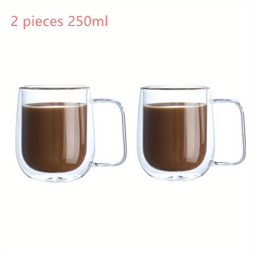 2pcs Double Wall Glass Cup Heat-Resisting 150/250ml
